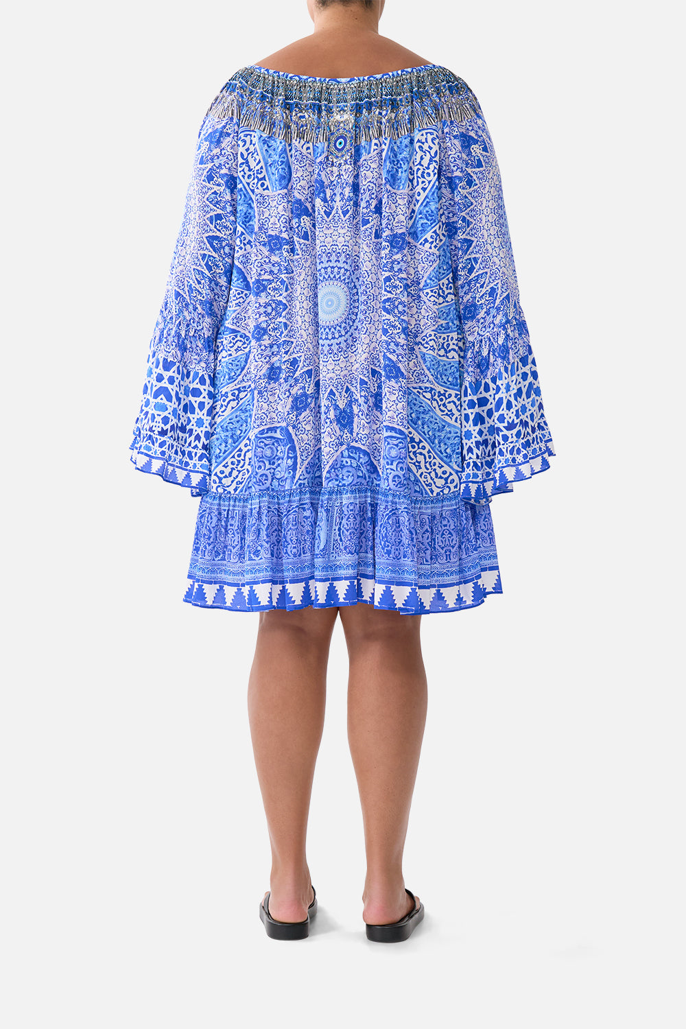 The CAMILLA HIGH WAISTED TIERED MIDI SKIRT ALL ABOUT THAT LACE in our  print.