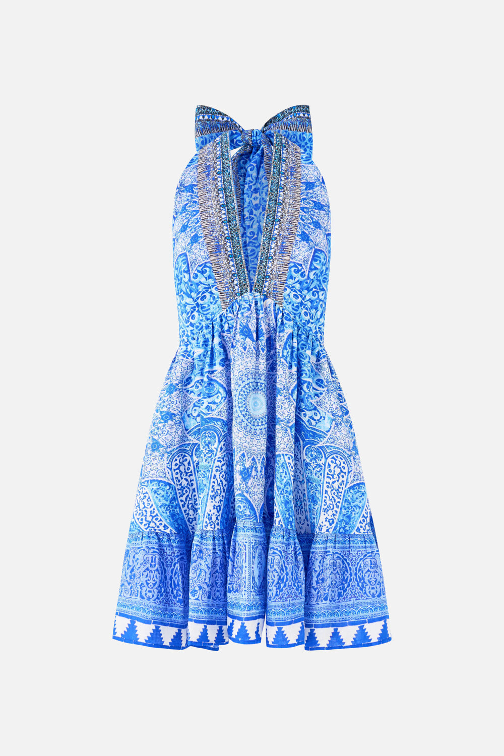 The CAMILLA FEATHER MINI SKIRT AMULETS AND ALCHEMY in our AMULETS AND ALCHEMY print.