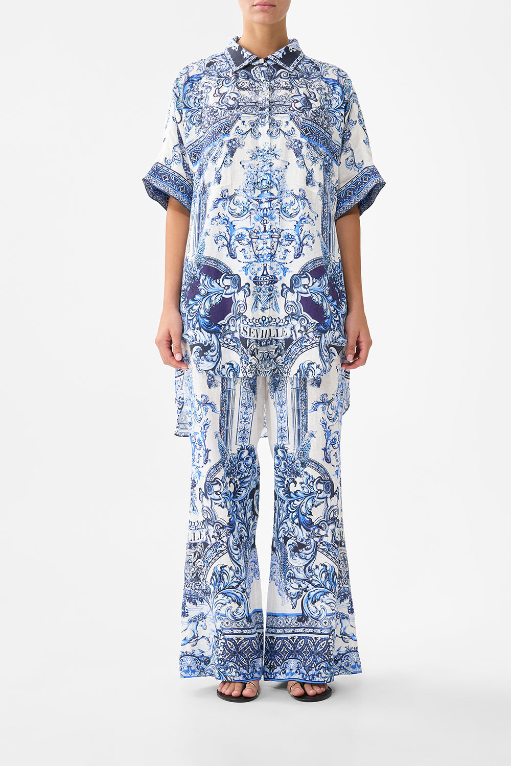 OVERSIZED POCKET TUNIC A TILED WONDERLAND