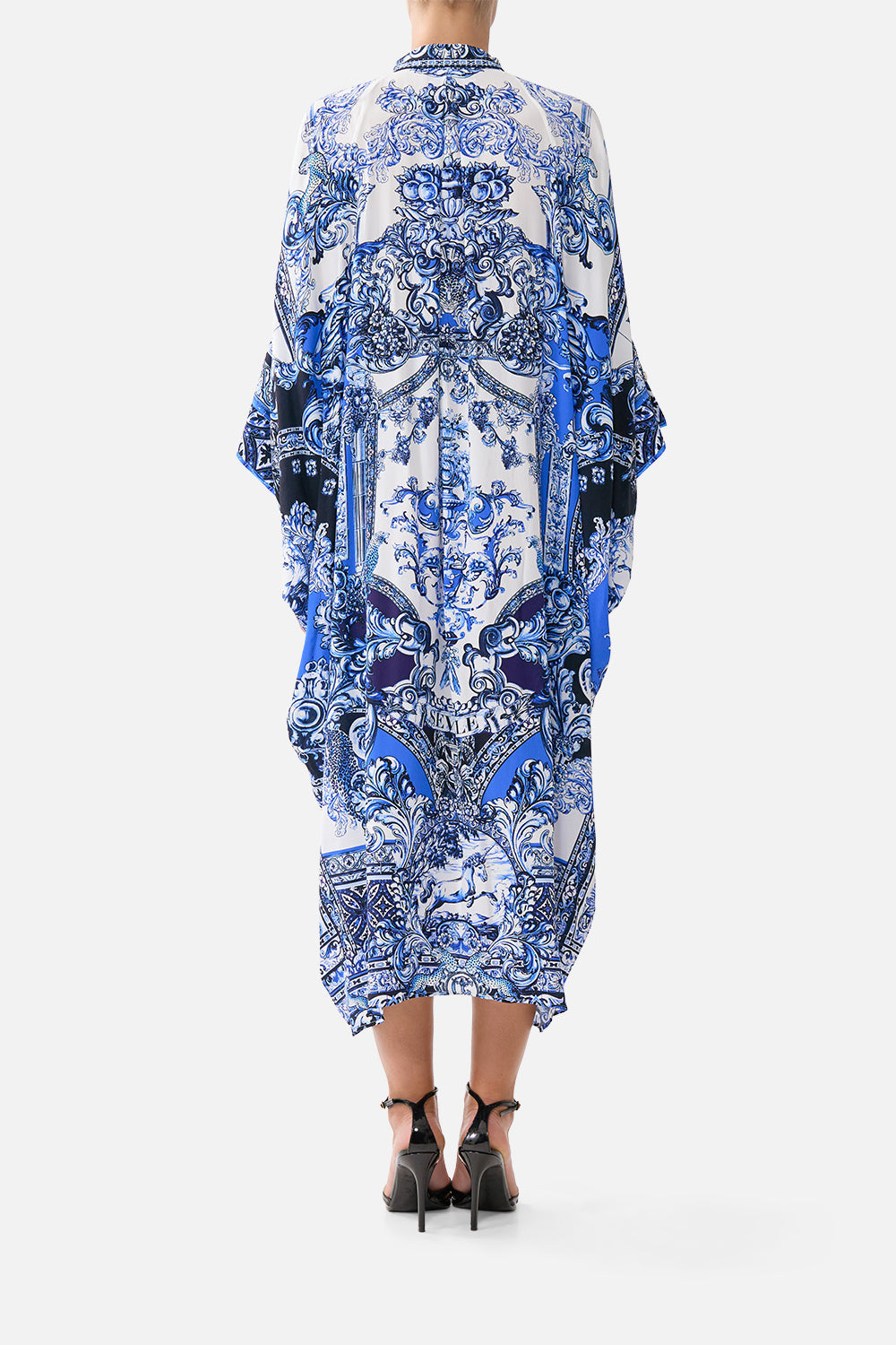 The CAMILLA MID LENGTH BOARDSHORT WITH ELASTIC WAIST MILLA IN SEVILLA in our  print.