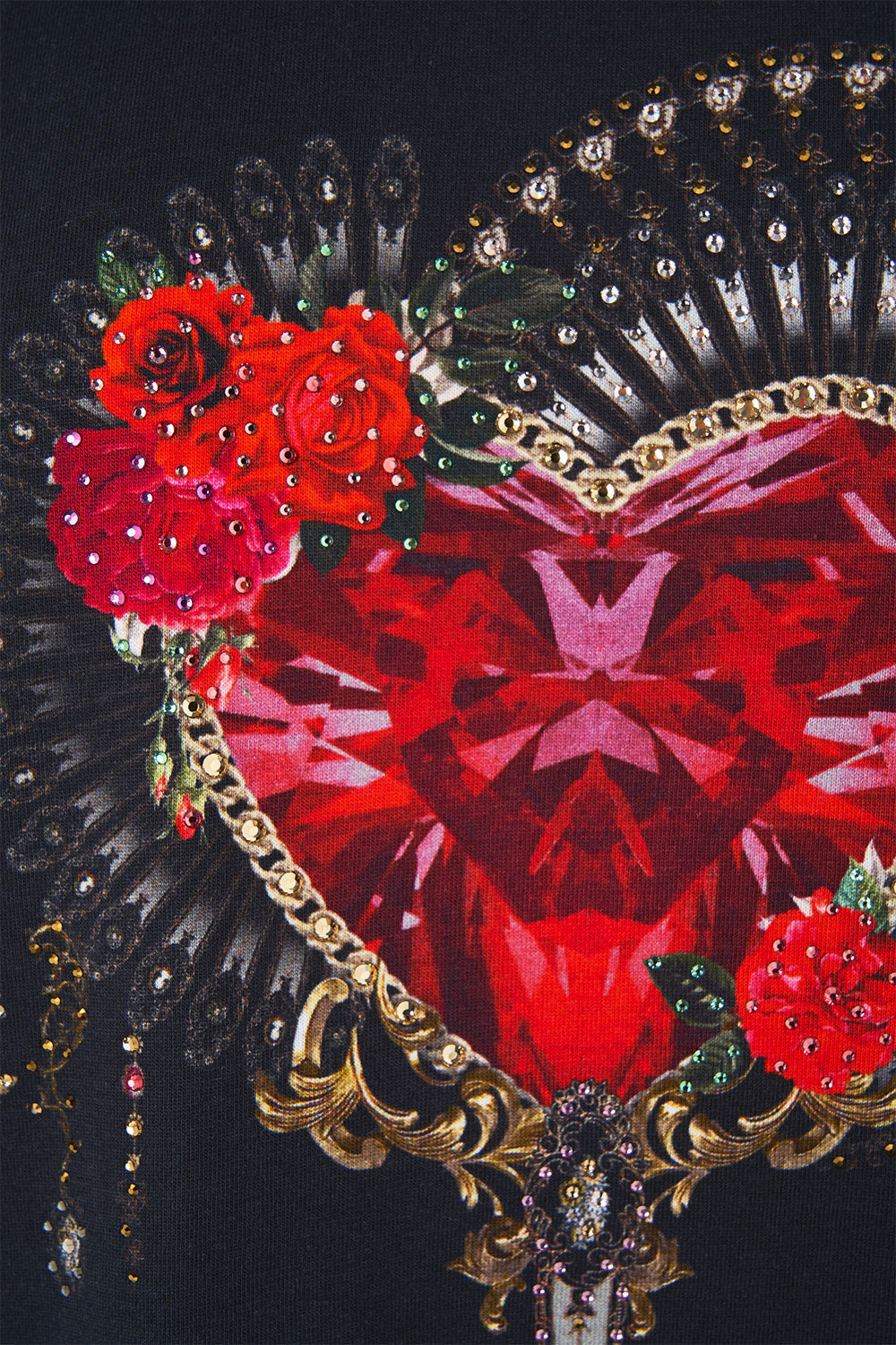 SLIM FIT ROUND NECK T-SHIRT - BLACK DAUGHTERS OF DUENDE