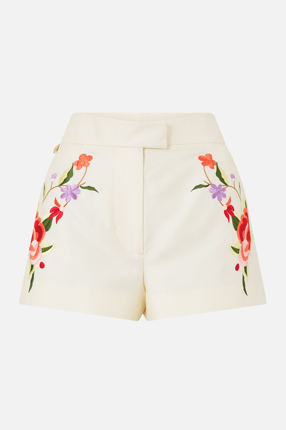 The CAMILLA MID LENGTH BOARDSHORT WITH ELASTIC WAIST FLAMENCO FOLKLORE in our  print.