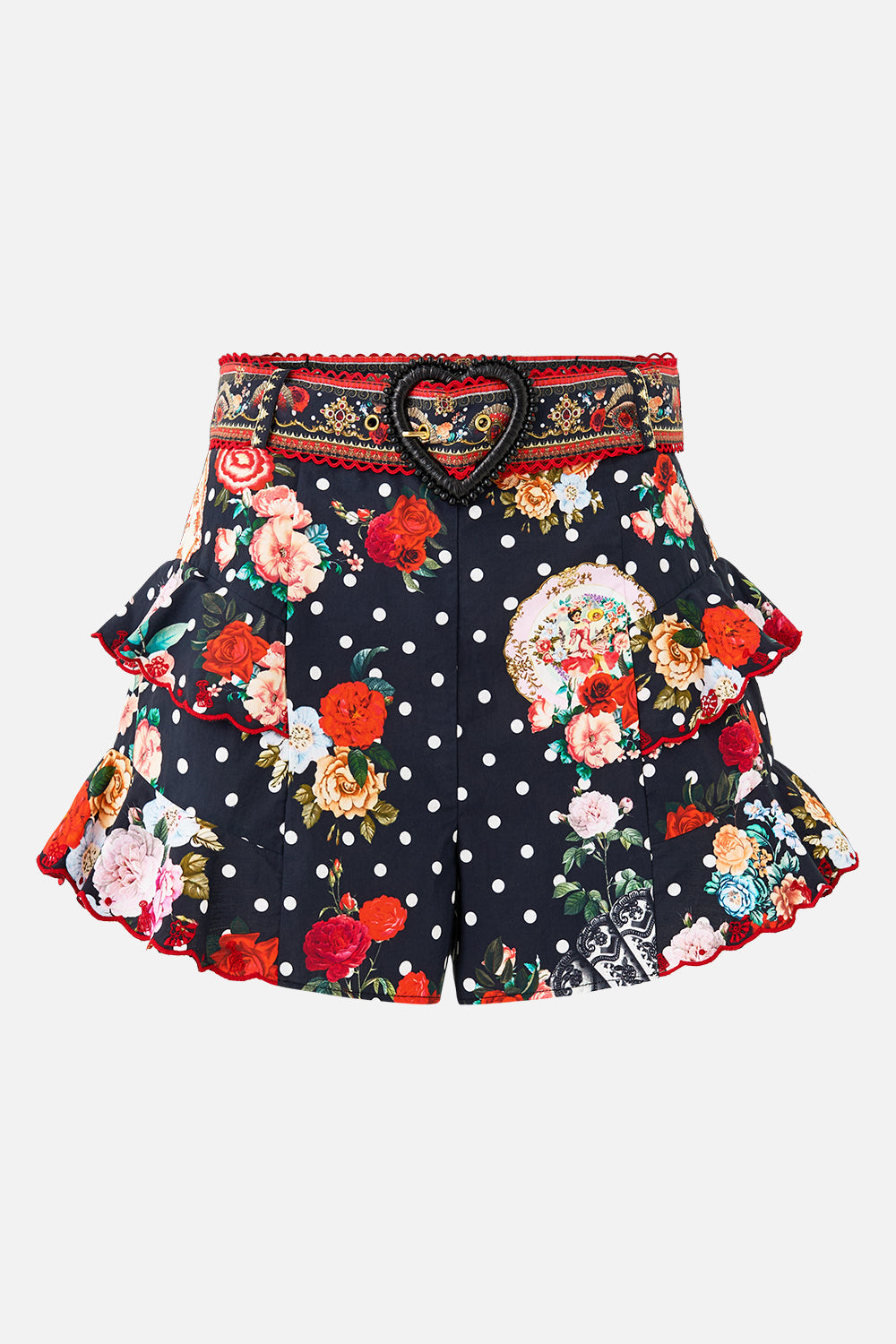The CAMILLA CROPPED WRAP SHIRT SACROMONTE SEÑORITA in our  print.