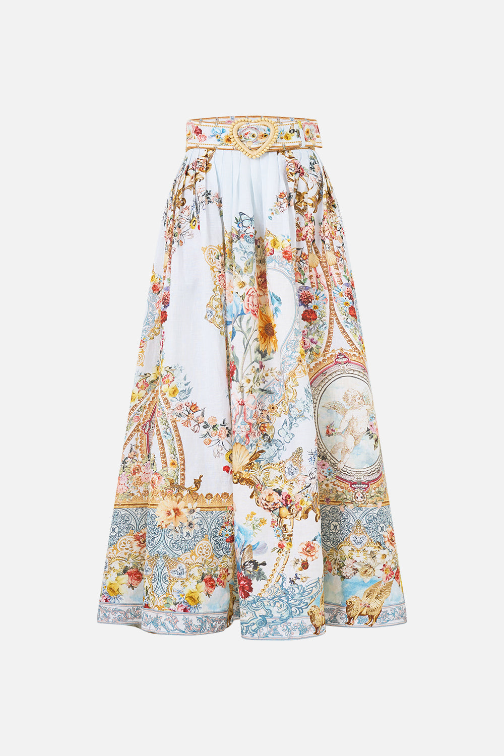 The CAMILLA COLLARED SHIRT WITH FRILL NECK DETAIL TAURUS RISING in our  print.