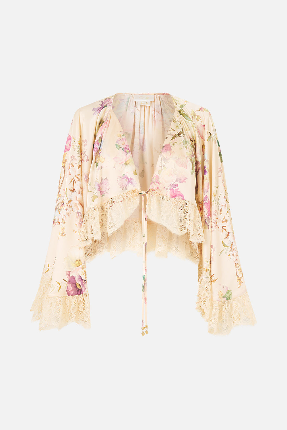 CROP RUFFLE TOP ADORNED IN ARANJUEZ
