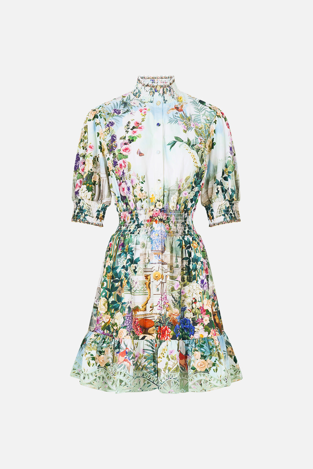 The CAMILLA SHORT DRESS WITH SHIRRED WAIST ART FOR THE EMPRESS