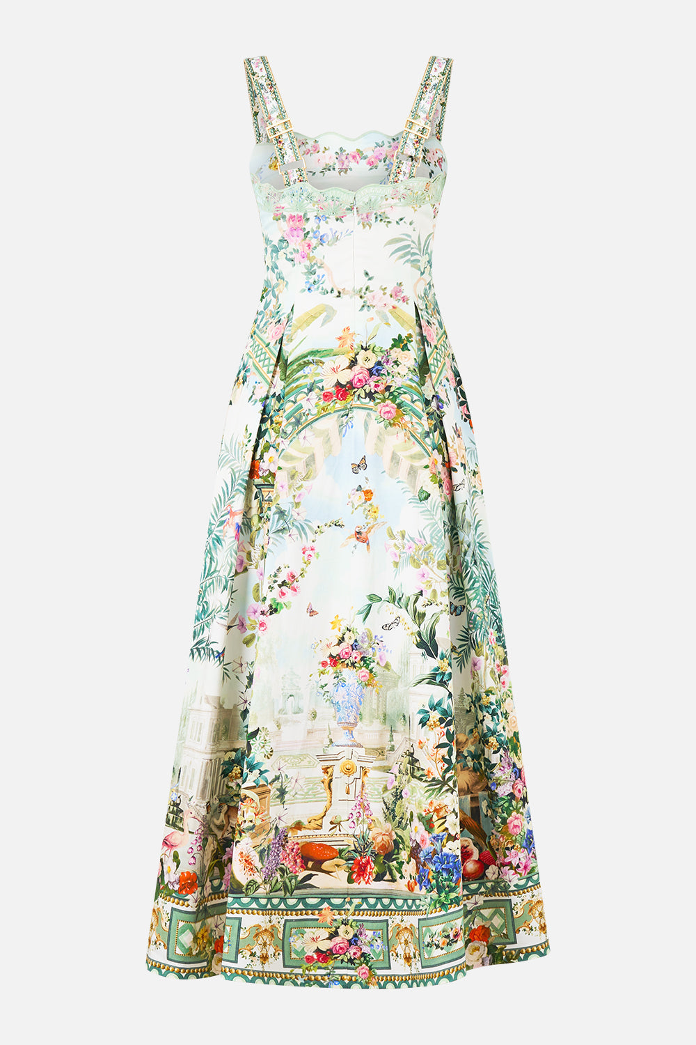 The CAMILLA SHORT DRESS WITH JERSEY BODICE PALACE ZOOLOGY in our  print.