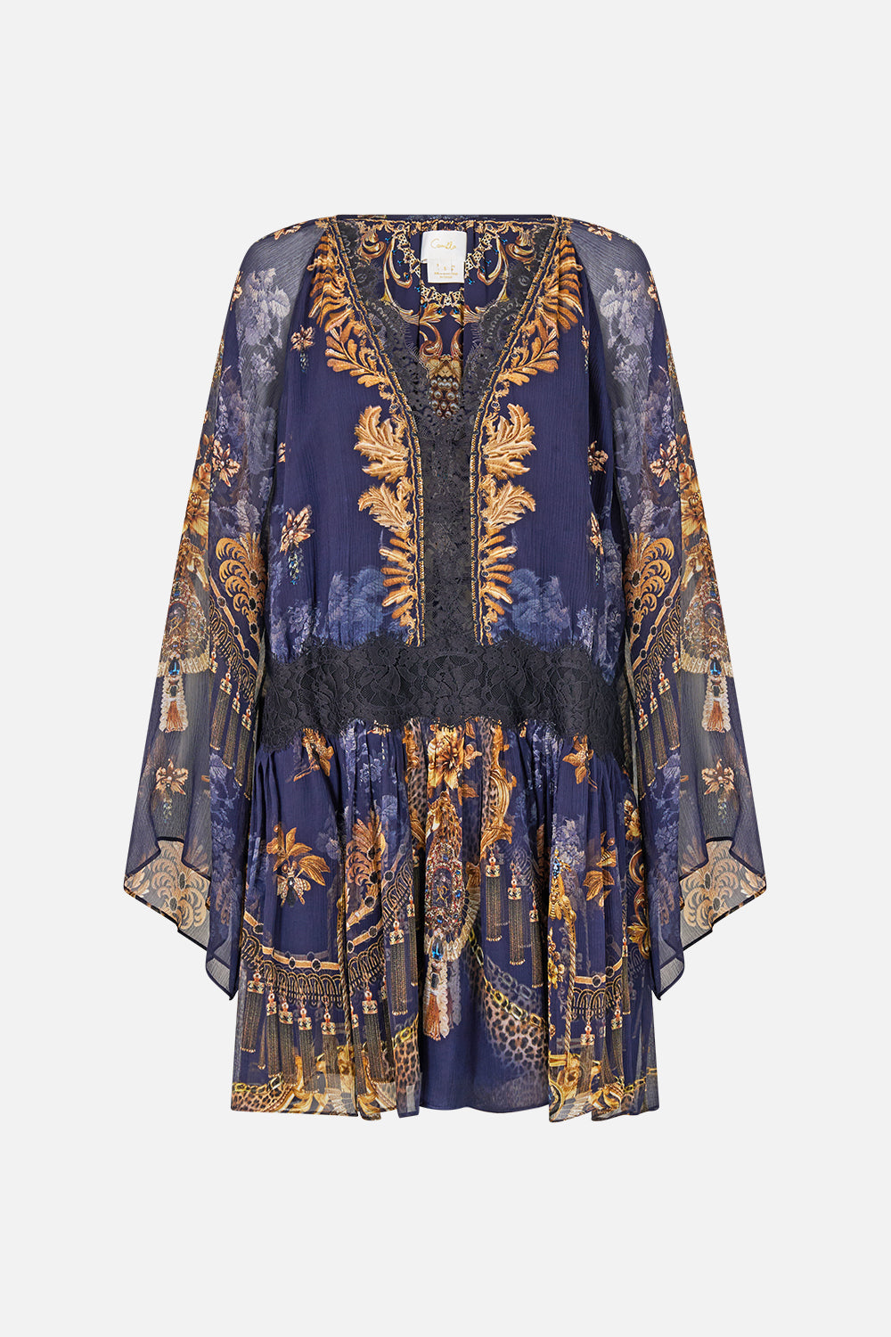 ROBE COURTE DÉCONTRACTÉE À TAILLE BASSE DÉCORÉE DE BAROQUE