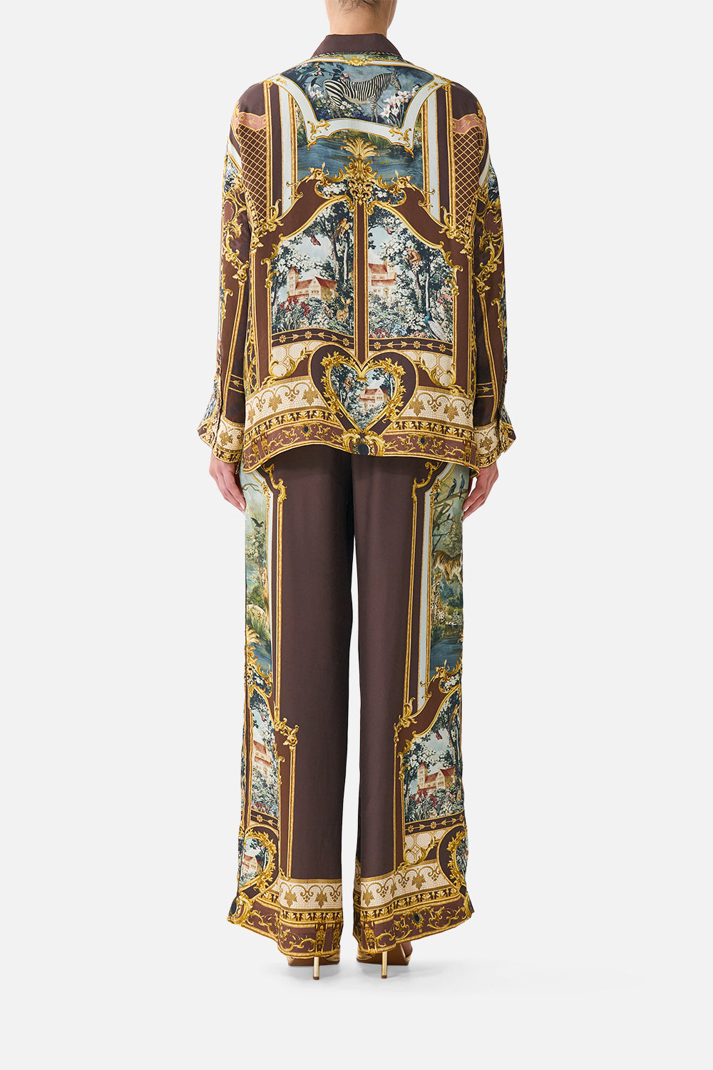 The CAMILLA Relaxed Collared Shirt with Pocket Animals in the Palace in our Animals in the Palace print.