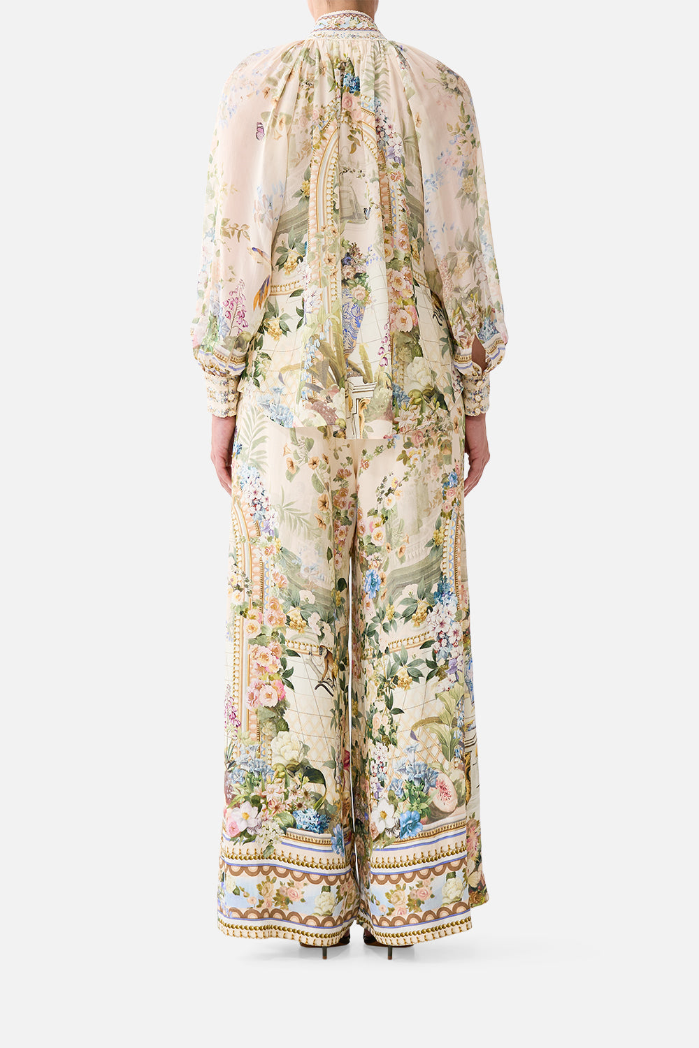 The CAMILLA Raglan Button Up Shirt Midsummer Masterpiece in our Midsummer Masterpiece print.