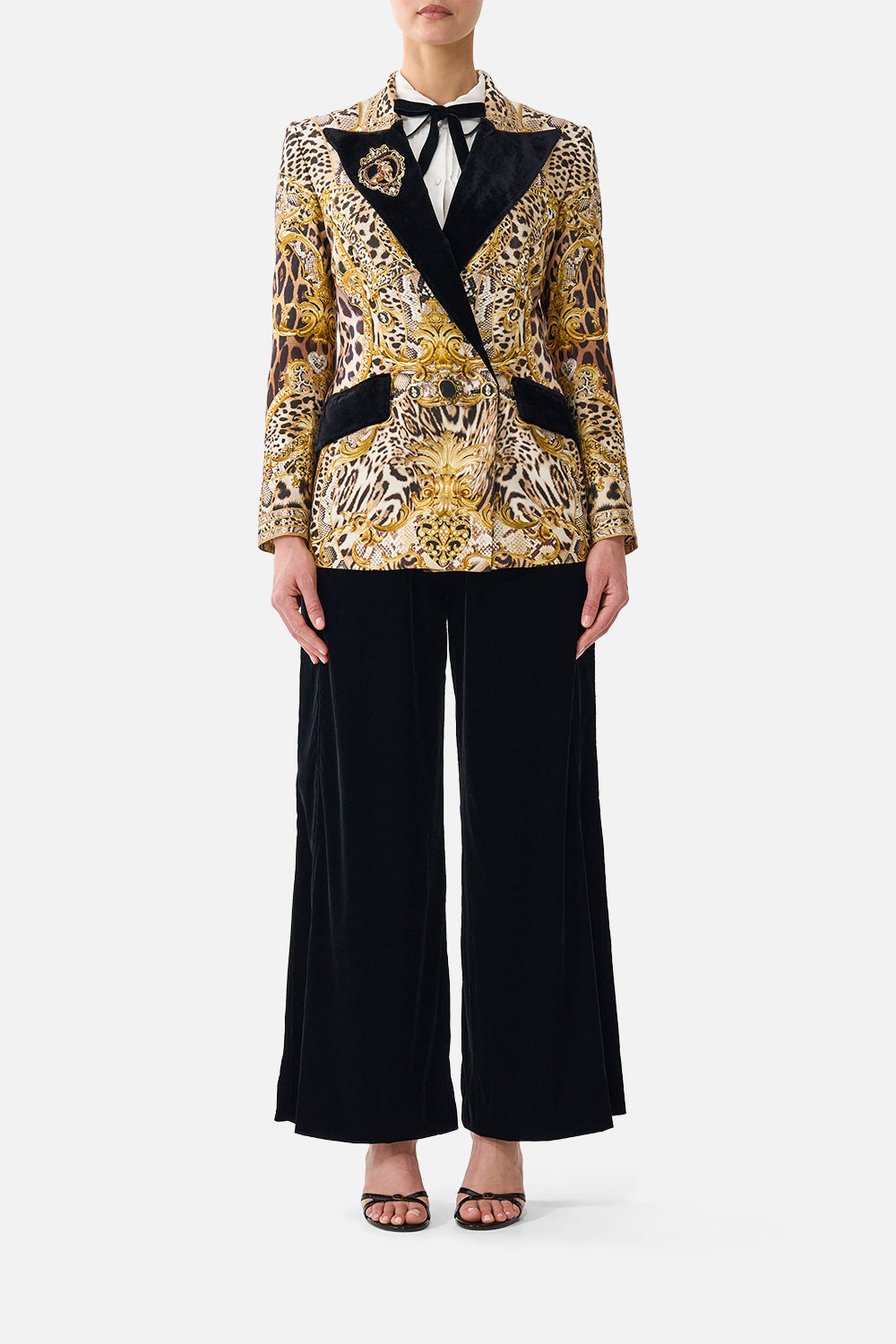 The CAMILLA DOUBLE BREASTED SUIT JACKET LEOPARD LIBERTINELEOPARD LIBERTINE