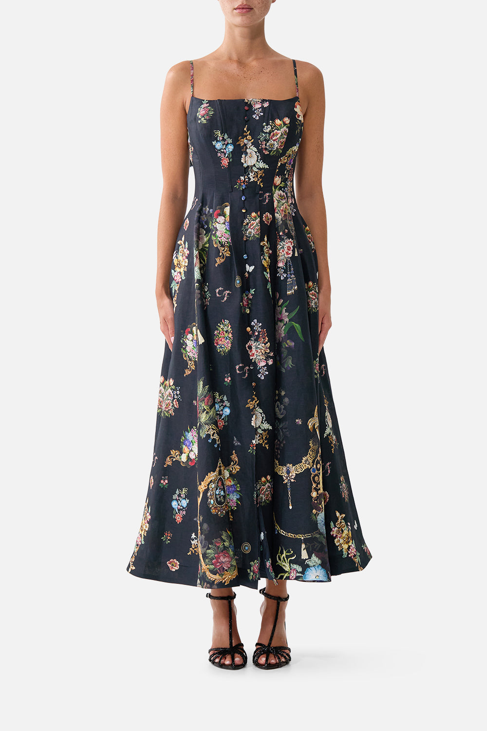 ROBE CORSET AVEC LONGUE JUPE ÉVASÉE NIGHT GARDEN