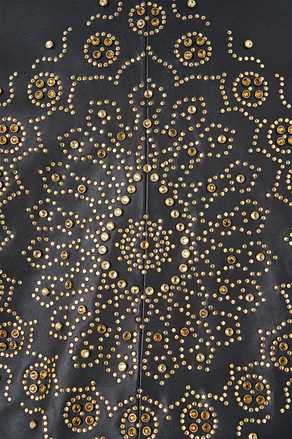 The CAMILLA Leather Bomber with Pocket Details in our The Secession Sessions print, fabric detail.