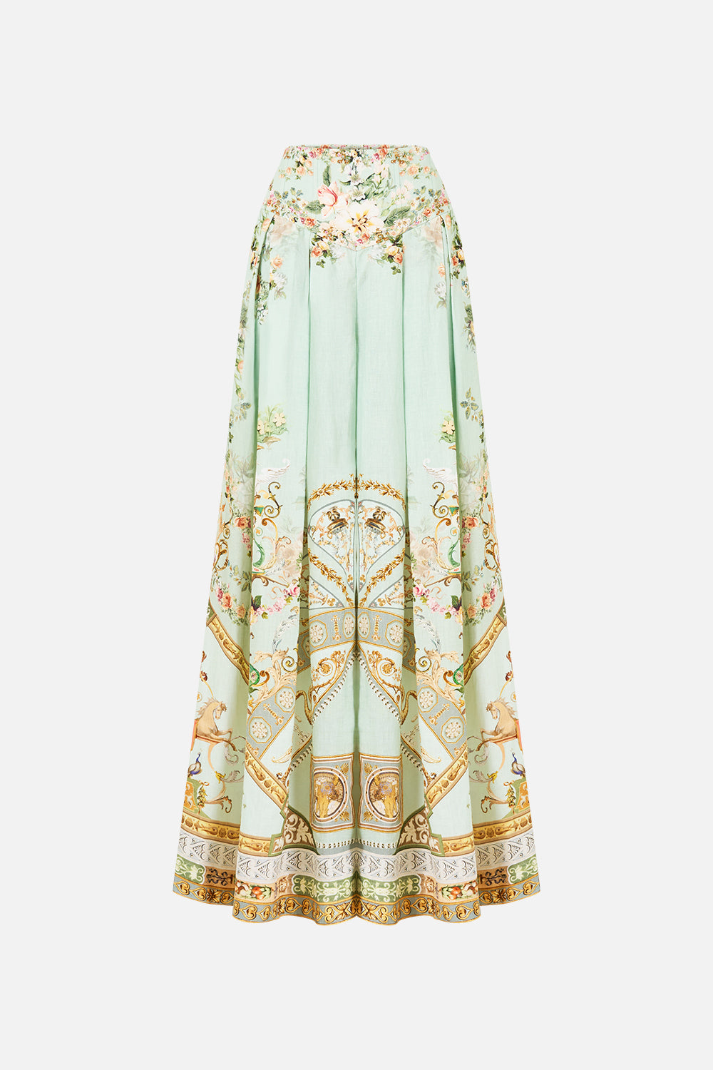 The CAMILLA CORSET WAIST WIDE LEG PANT WILDFLOWER WUNDERLAND