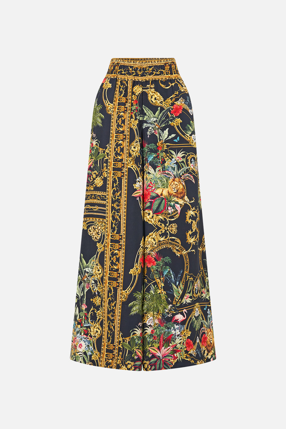 The CAMILLA Cropped Wide Leg Panel Pant Palace Zoology in our Palace Zoology print.