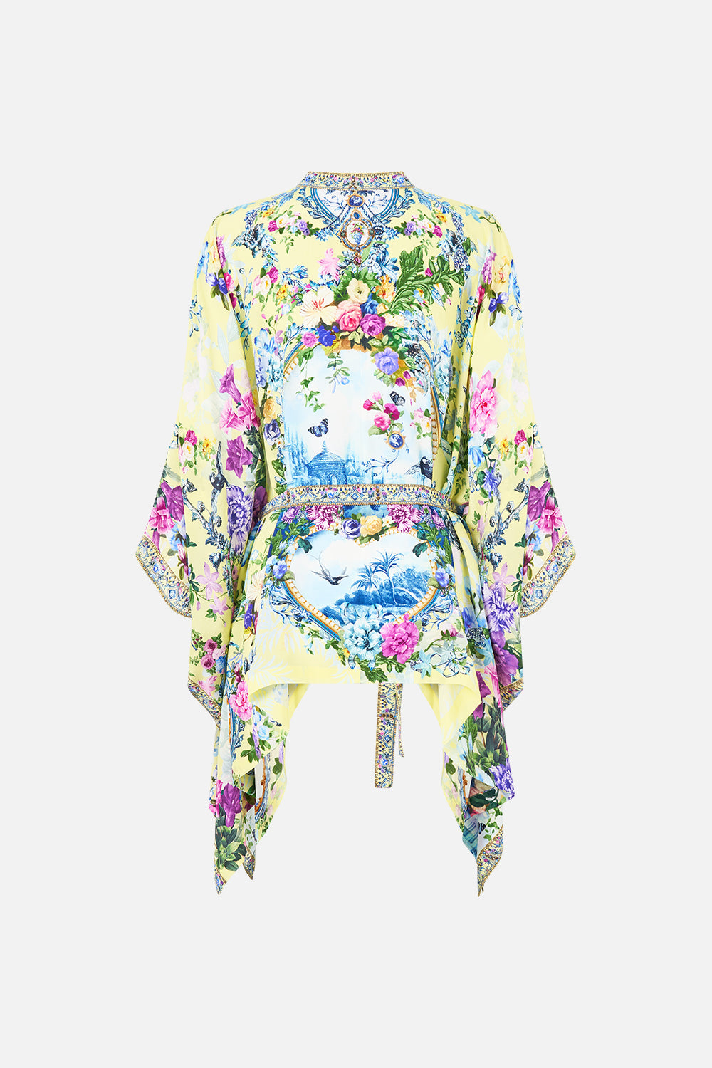The CAMILLA Button Through Scarf Blouse Chinoiserie Child in our Chinoiserie Child print.