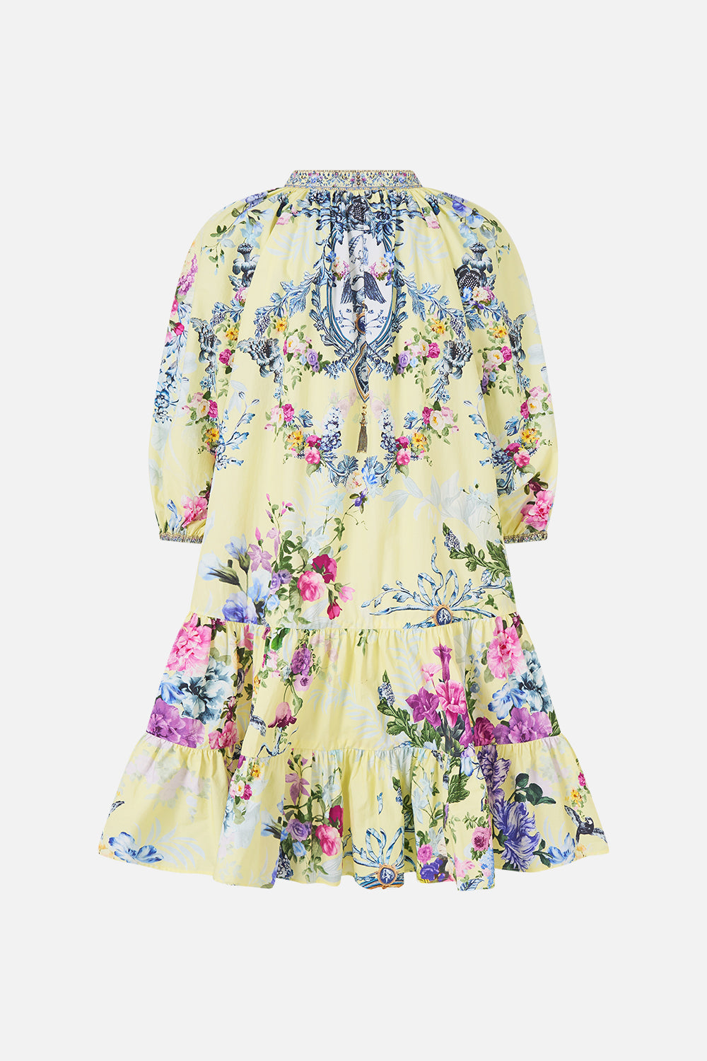 The CAMILLA Puff Sleeve Shirt Dress Chinoiserie Child in our Chinoiserie Child print.