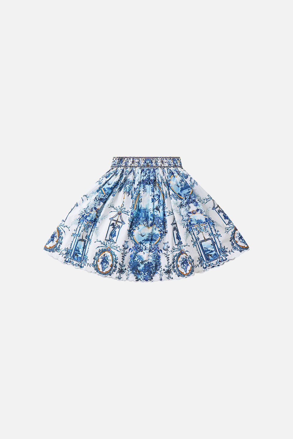 The CAMILLA Kids Gathered A Line Midi Skirt The Porcelain Parlour in our The Porcelain Parlour print.