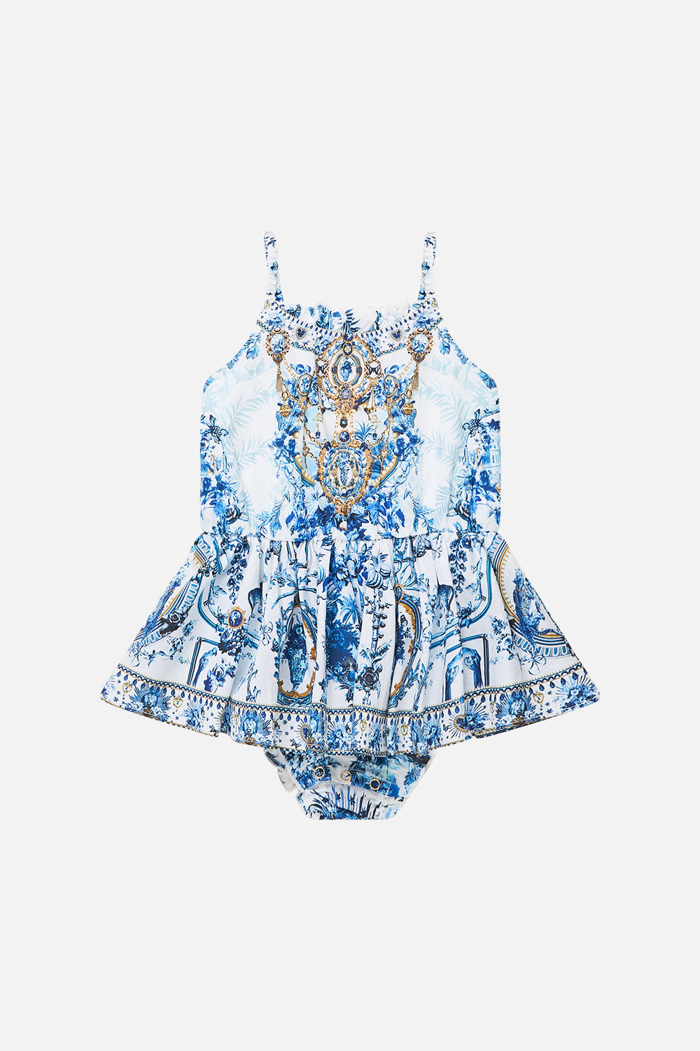 The CAMILLA Babies Jump Dress W/ Frill Neck The Porcelain Parlour in our The Porcelain Parlour print.
