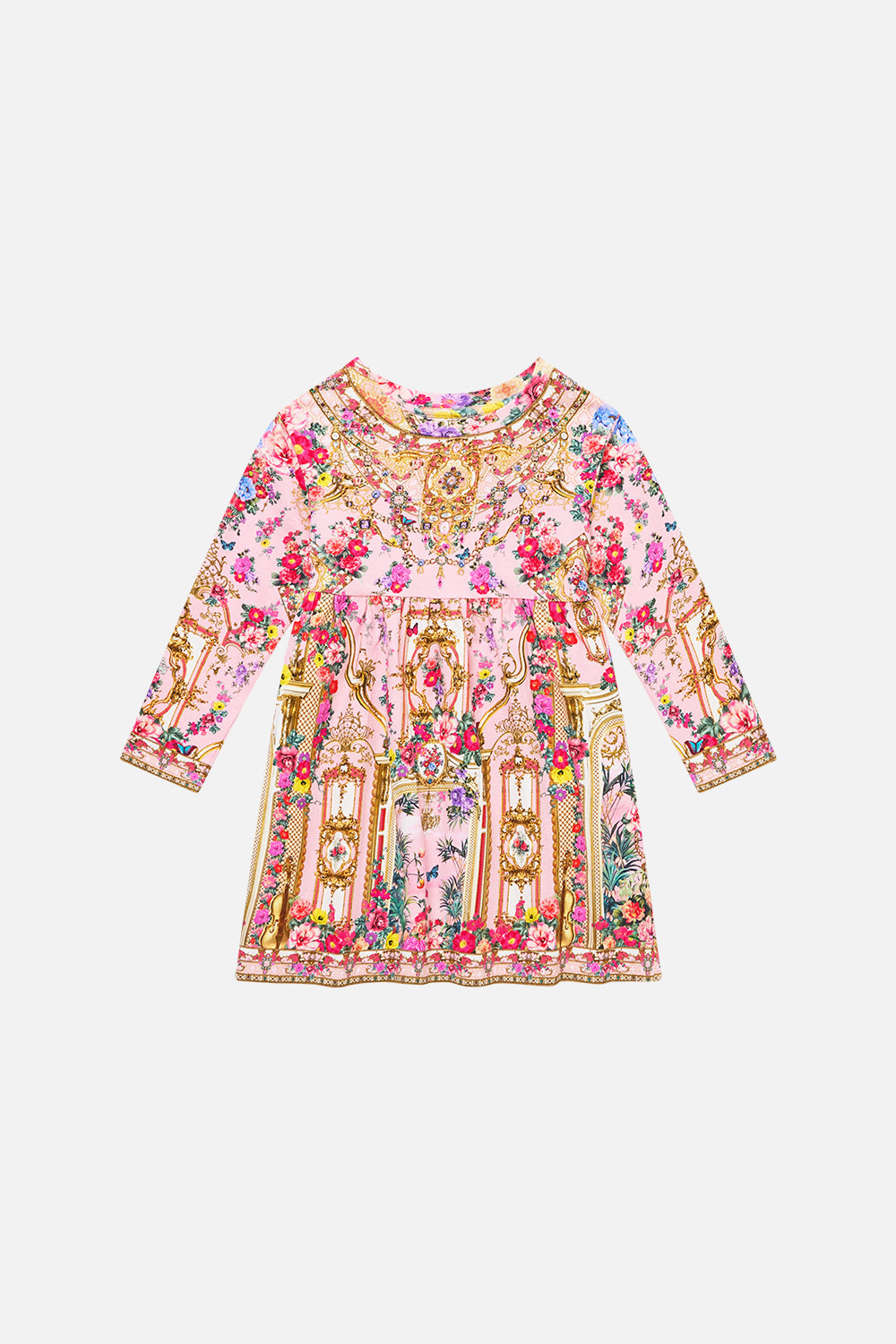 KIDS LONG SLEEVE FLEECE DRESS SHE’S NO WALLFLOWER