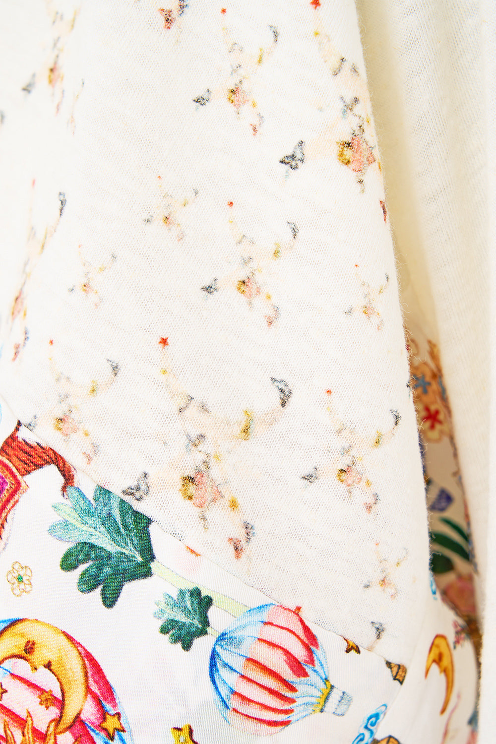 The CAMILLA WAISTED DRESS WITH HEM RUFFLE MEET ME IN MALLORCA in our  print.