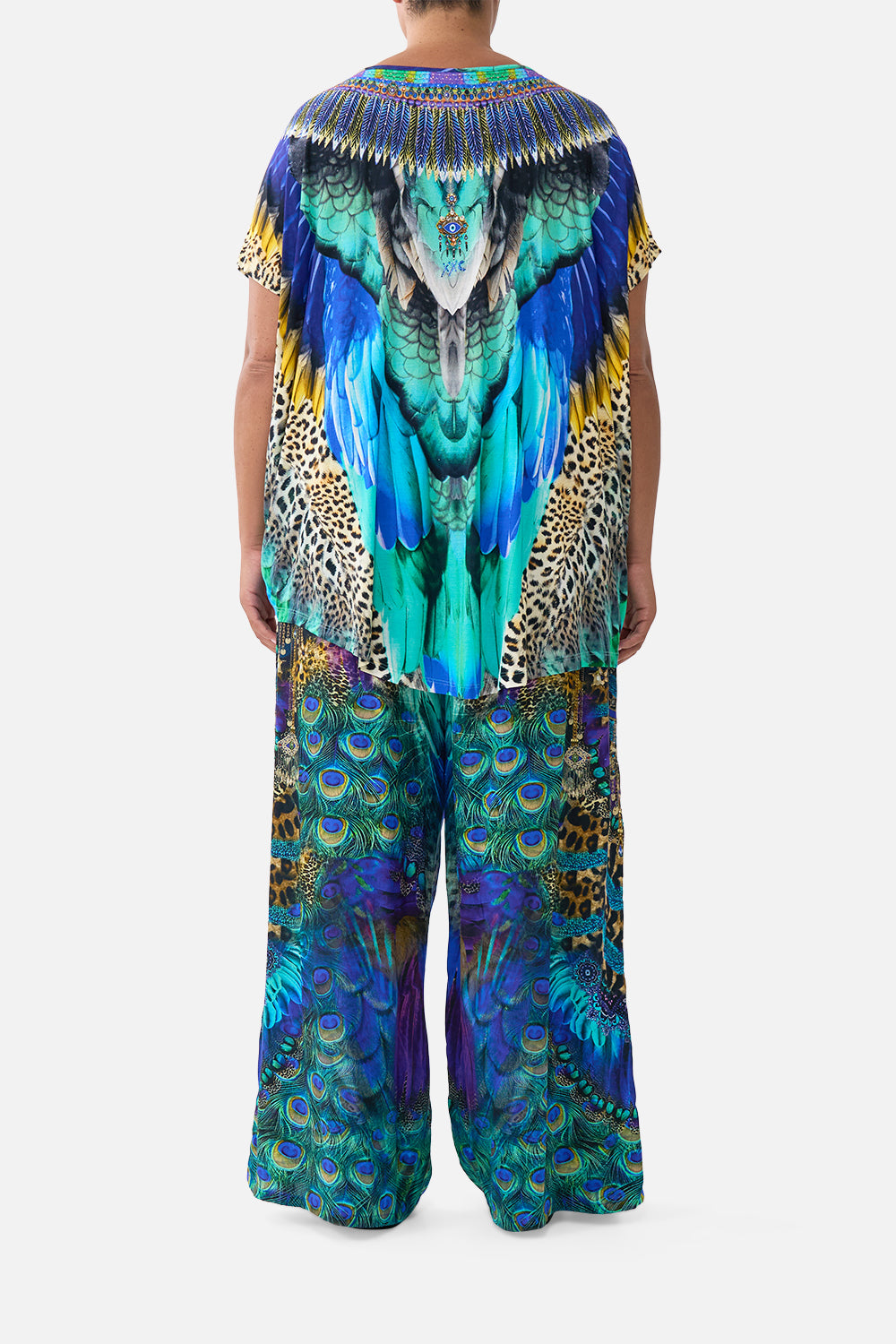 The CAMILLA BUTTON FRONT FRILL DRESS NOTES FROM THE BLUE ROOM in our  print.