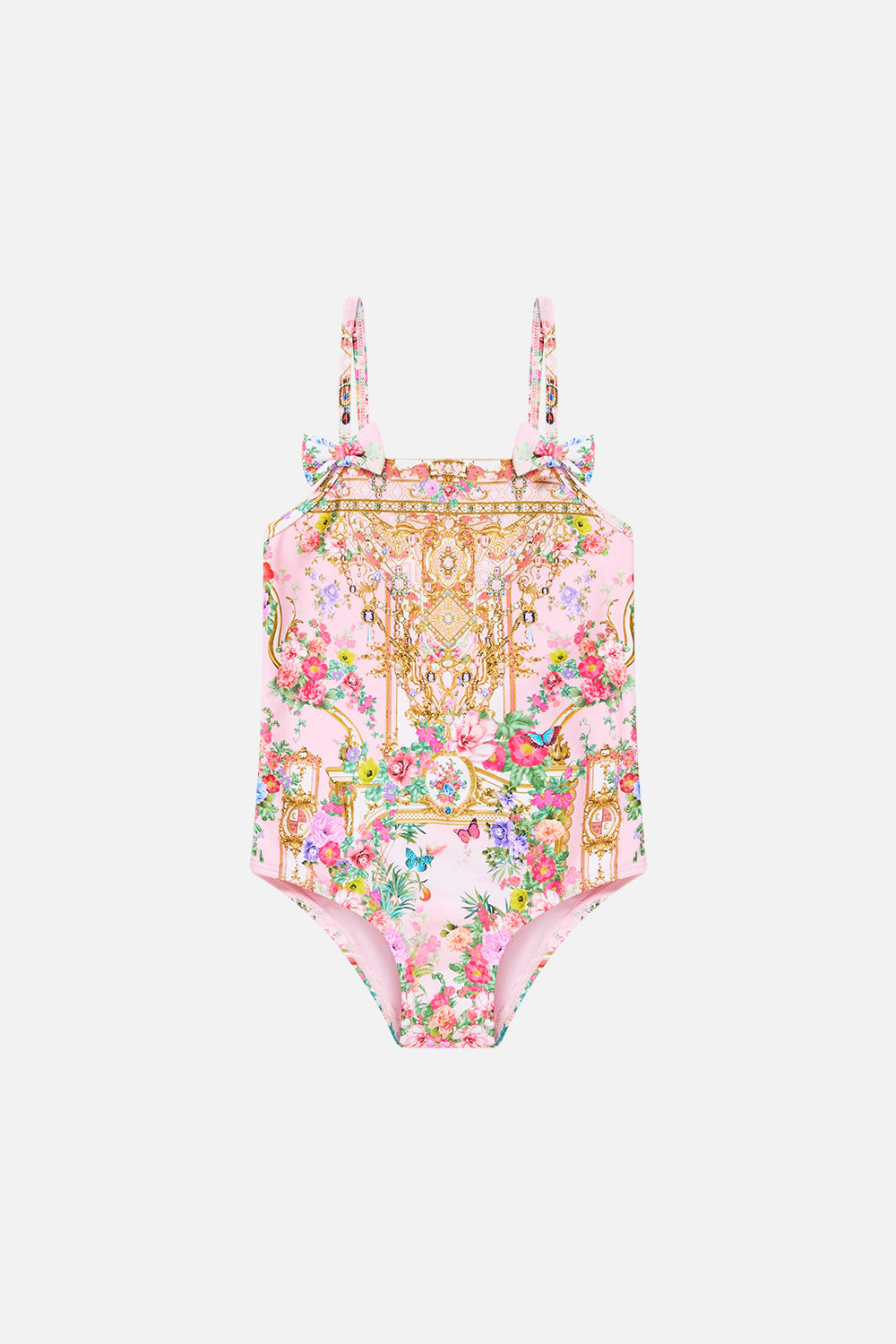 BABIES STRAIGHT NECK ONE PIECE W BOWS SHE’S NO WALLFLOWER