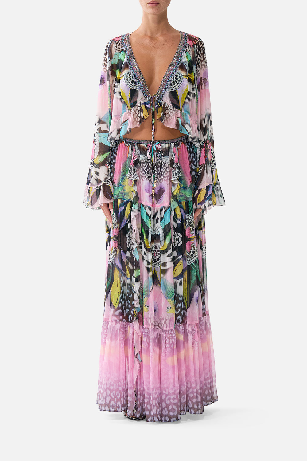 The CAMILLA TIERED SKIRT WITH RUFFLE DETAIL MILLAMORPHOSISMILLAMORPHOSIS