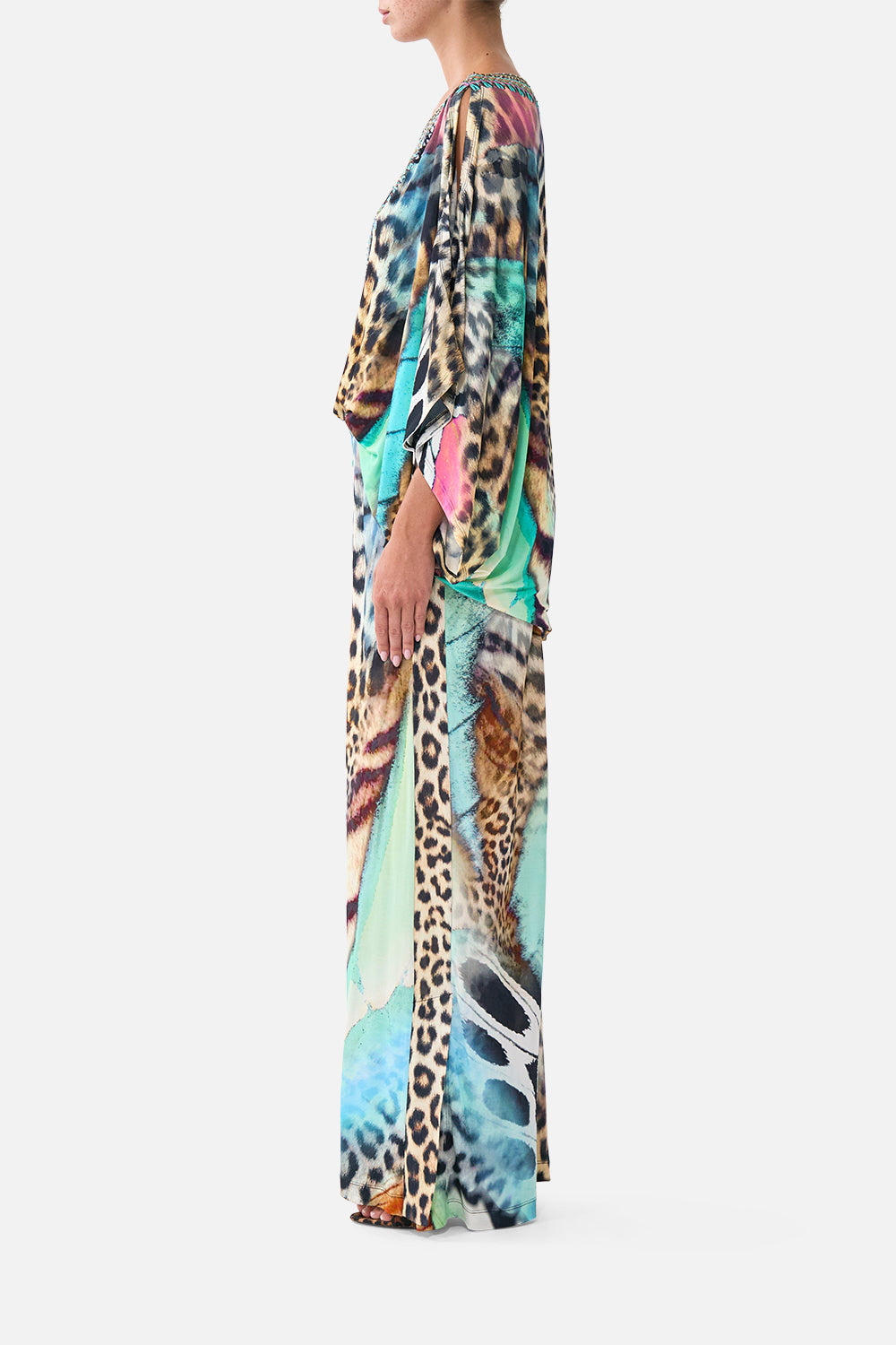 STRAIGHT LEG JERSEY PANTS WITH SIDE PANELS BUTTERFLY BOHEMIA