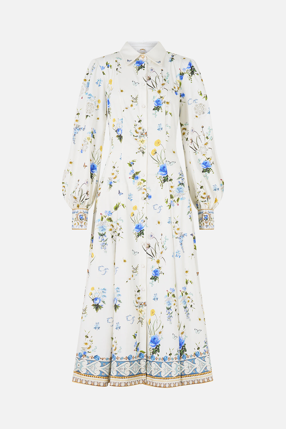 ROBE CHEMISE MI-LONGUE BOUTONNÉE CIEL PISSENLIT