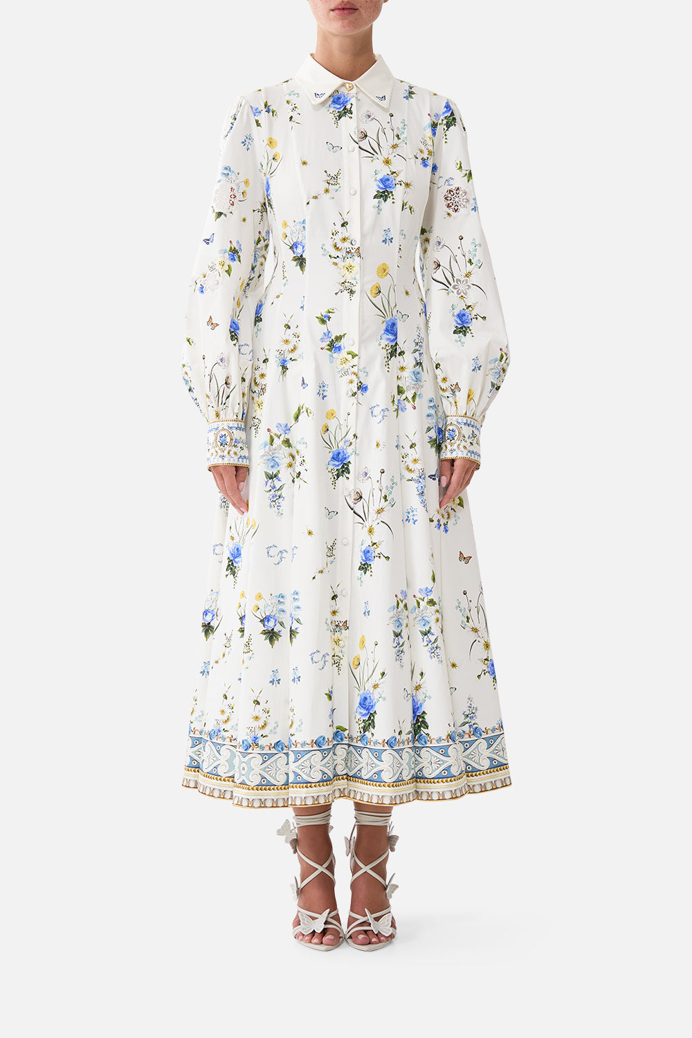 ROBE CHEMISE MI-LONGUE BOUTONNÉE CIEL PISSENLIT