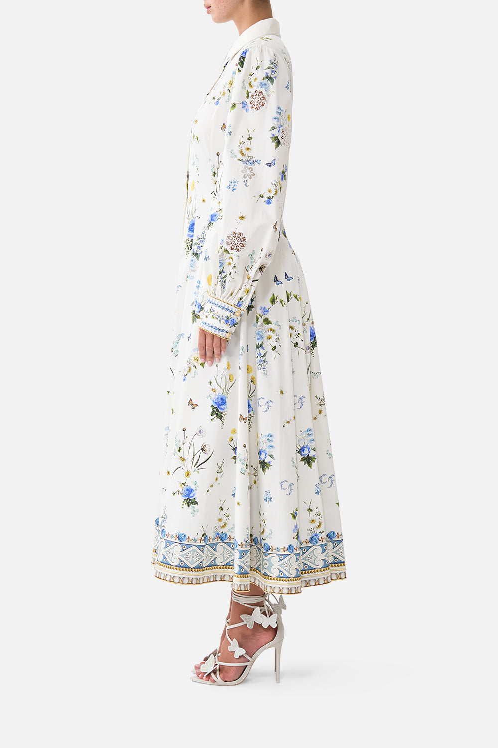 ROBE CHEMISE MI-LONGUE BOUTONNÉE CIEL PISSENLIT