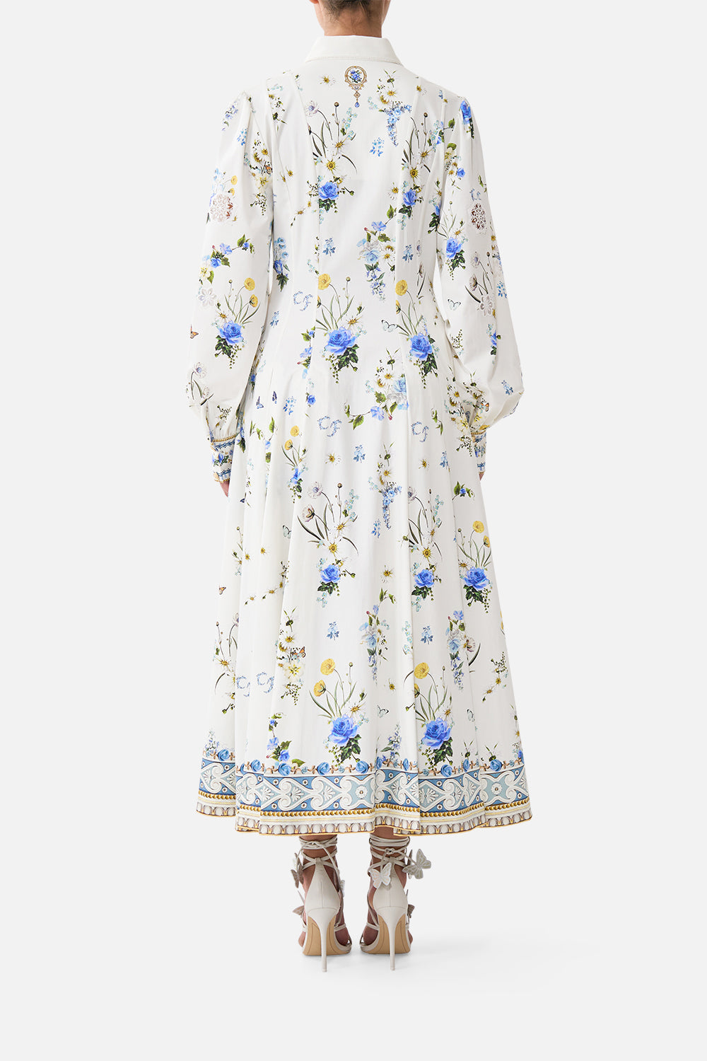 ROBE CHEMISE MI-LONGUE BOUTONNÉE CIEL PISSENLIT
