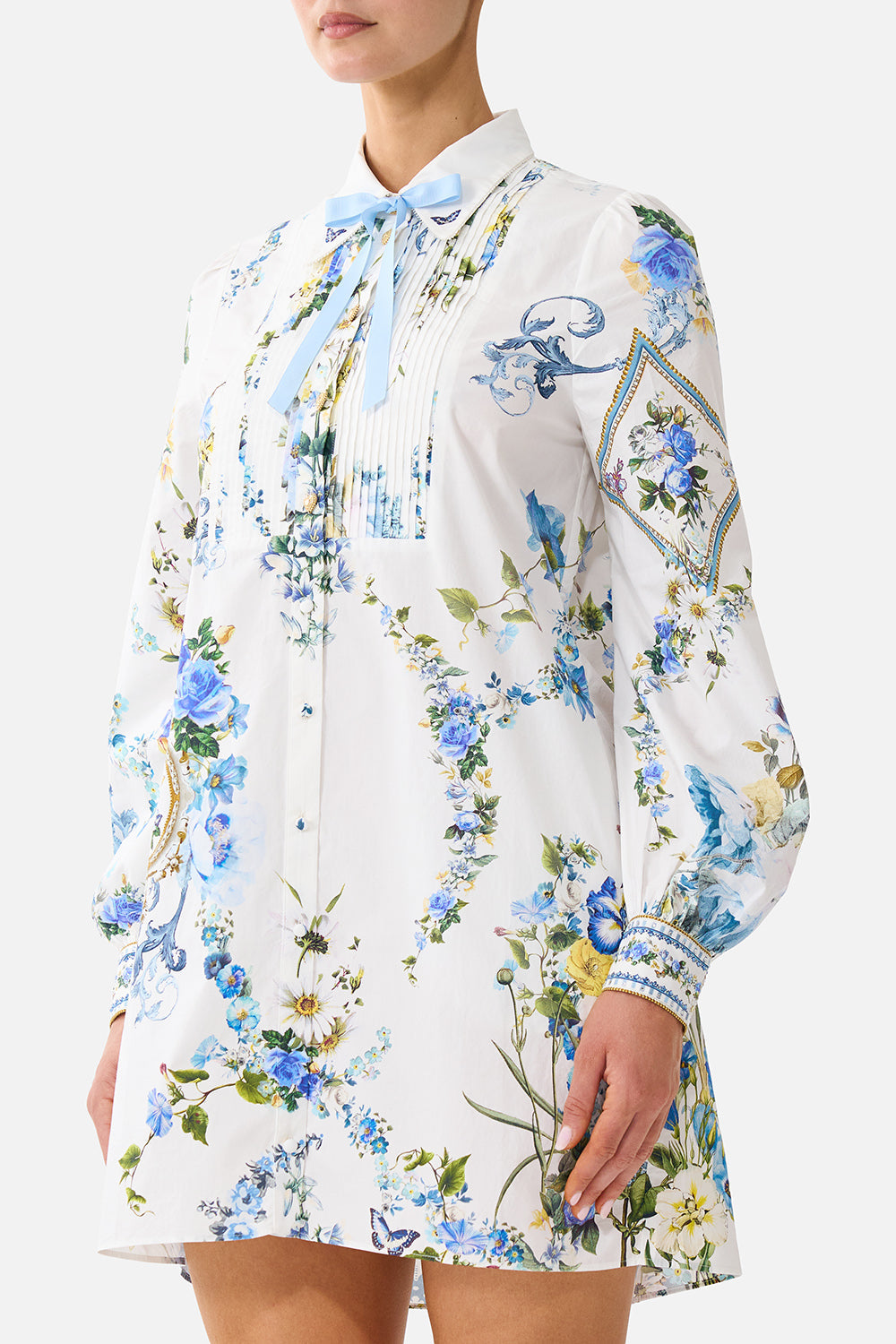 ROBE CHEMISE COL CHEMISIER AVEC PLIS RELIGIEUX DANDELION SKIES