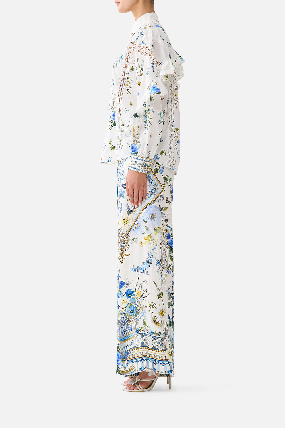 PANTALON LARGE CEINTURÉ AVEC FOULARD MOTIF PISSENLITS DANDELION SKIES