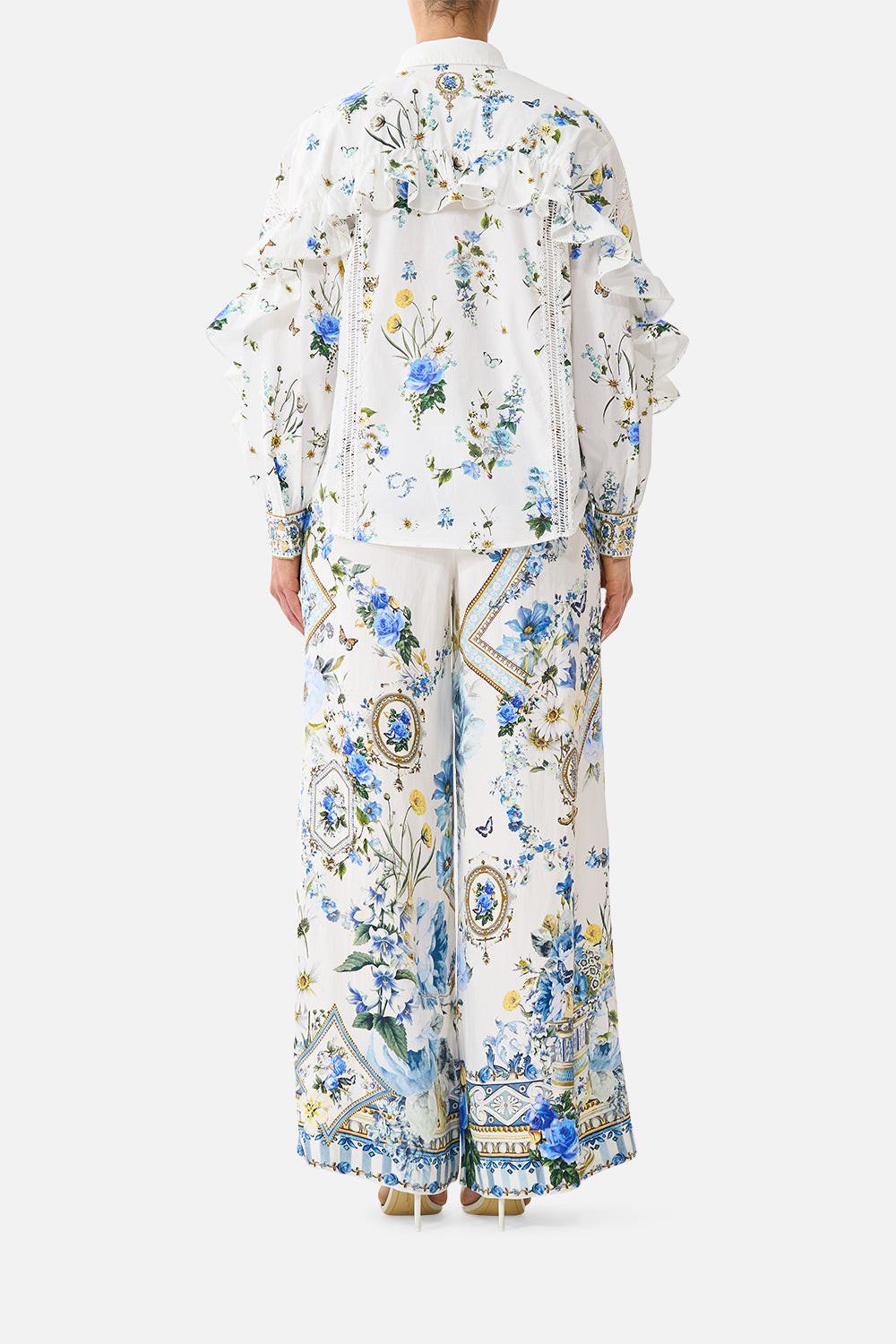 PANTALON LARGE CEINTURÉ AVEC FOULARD MOTIF PISSENLITS DANDELION SKIES