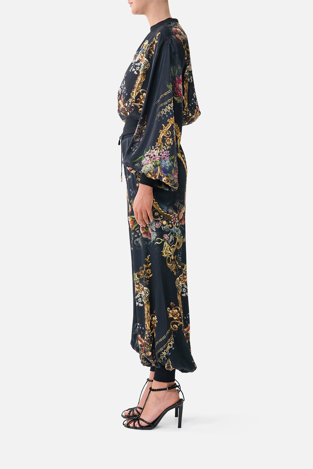 The CAMILLA RELAXED CROPPED CREW NECK JUMPER NIGHT GARDEN
