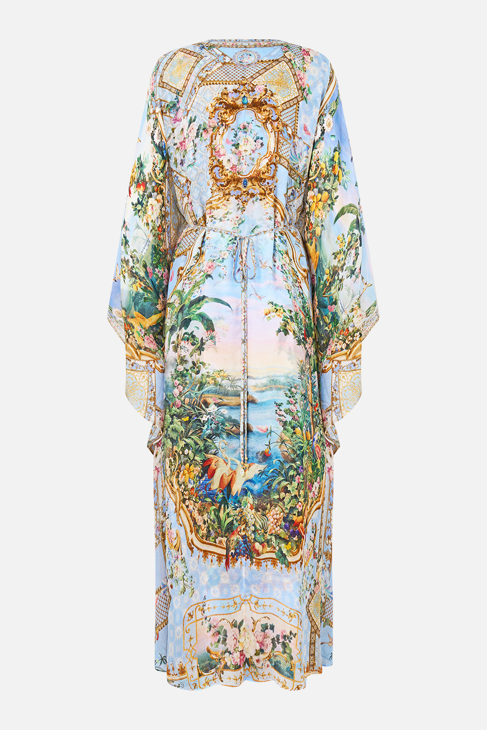 The CAMILLA Long Kaftan With Waist Detail Sisi Society in our Sisi Society print.