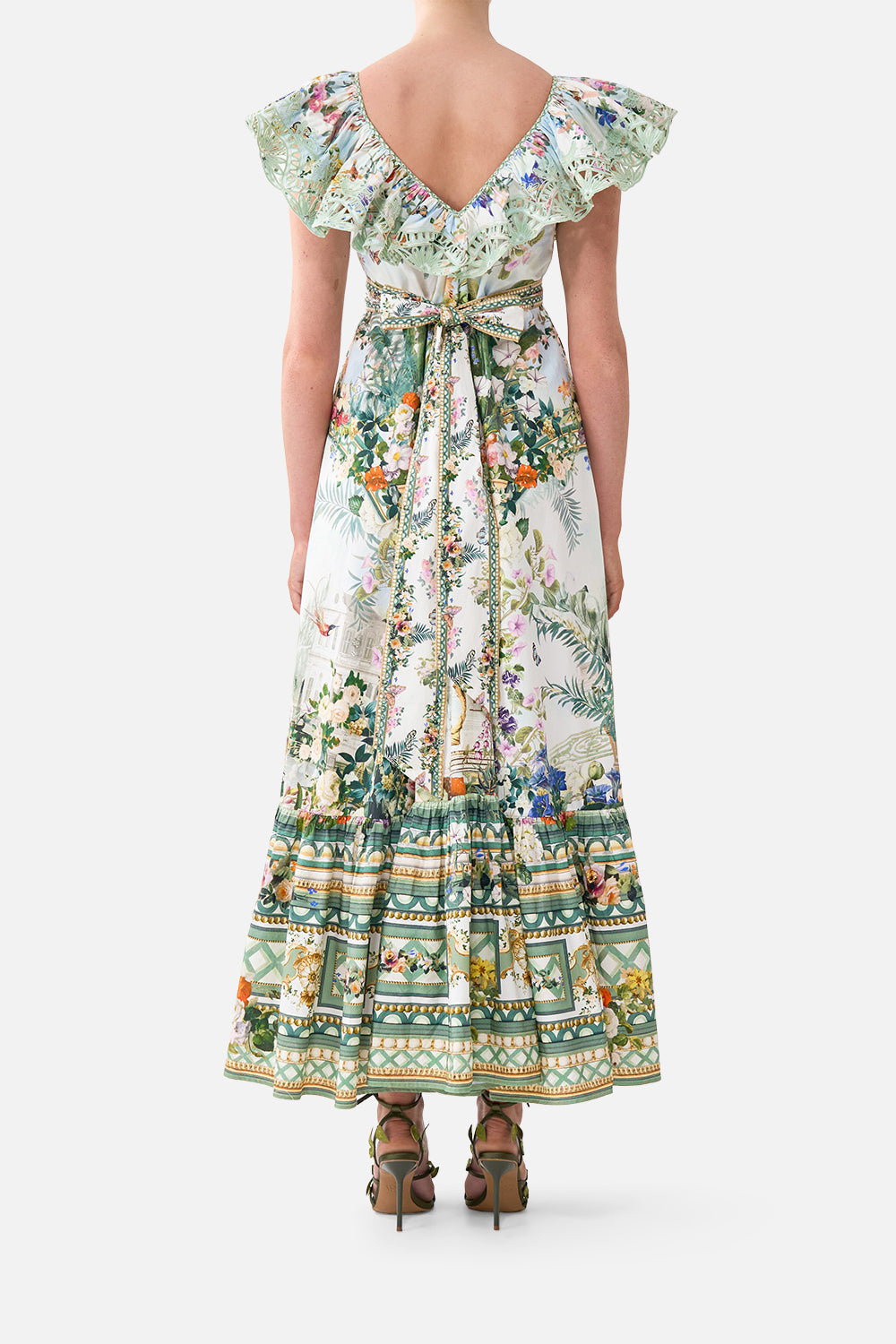 The CAMILLA Frill Neck Dress With Hardware Art For The Empress in our Art For The Empress print.