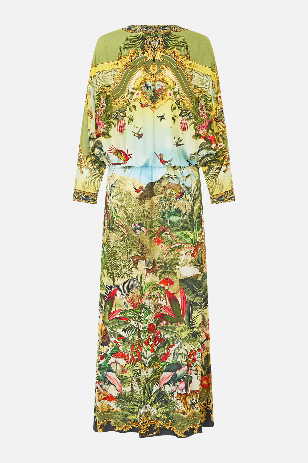 The CAMILLA Twist Front Batwing Dress Wanderlust Empire in our Wanderlust Empire print.