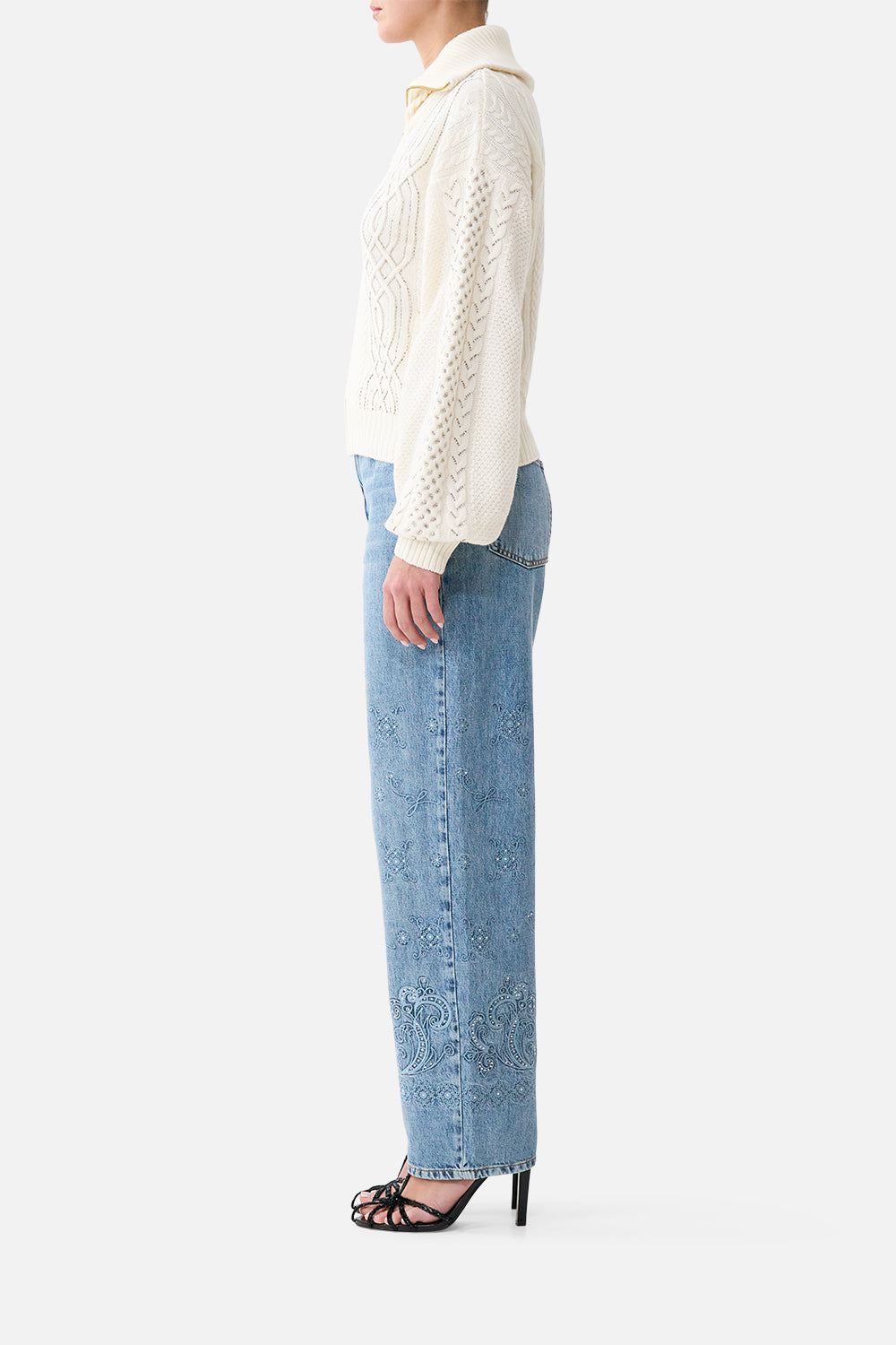 The CAMILLA FLY COLLAR KNIT BOMBER MIDSUMMER MASTERPIECE