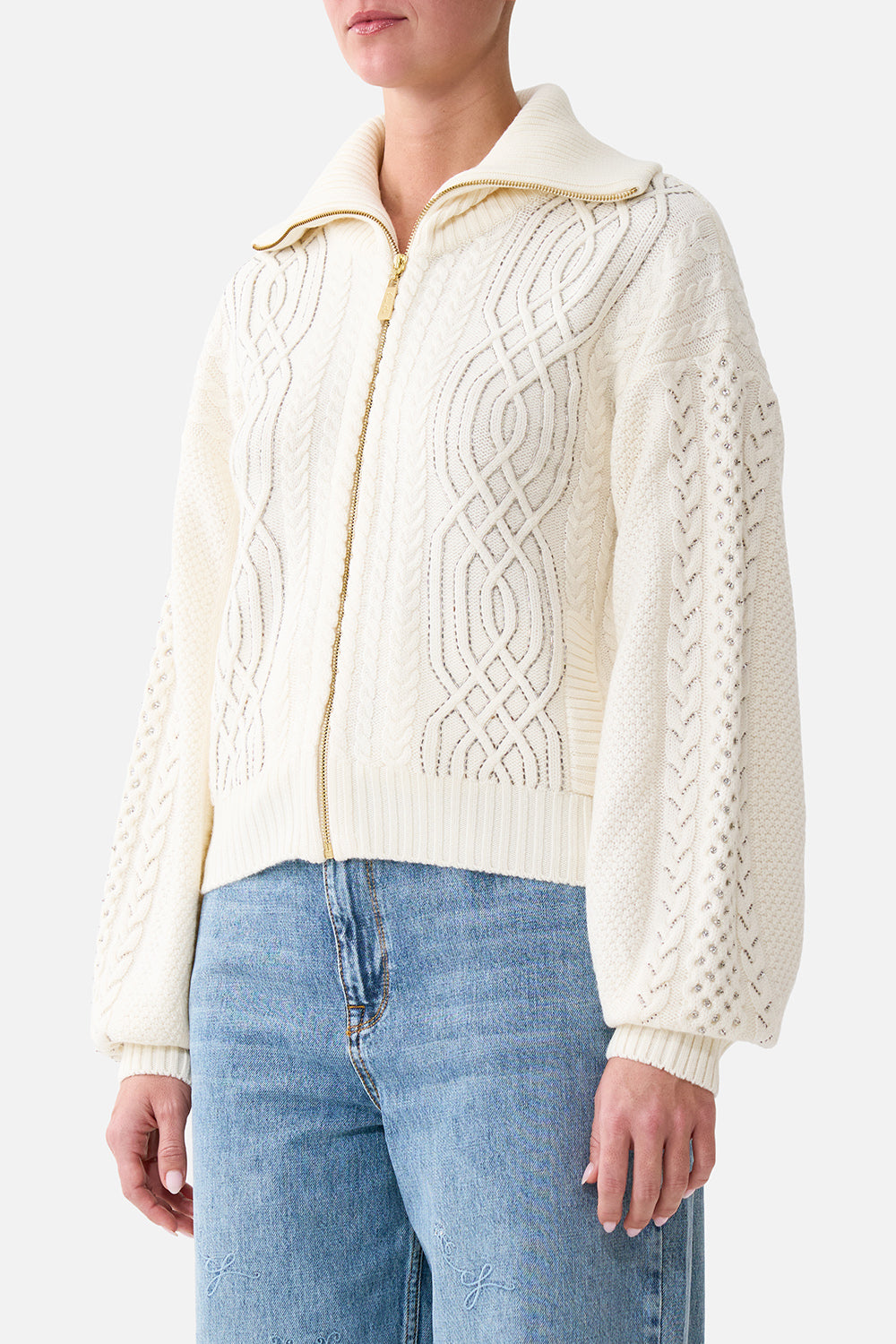 The CAMILLA FLY COLLAR KNIT BOMBER MIDSUMMER MASTERPIECE