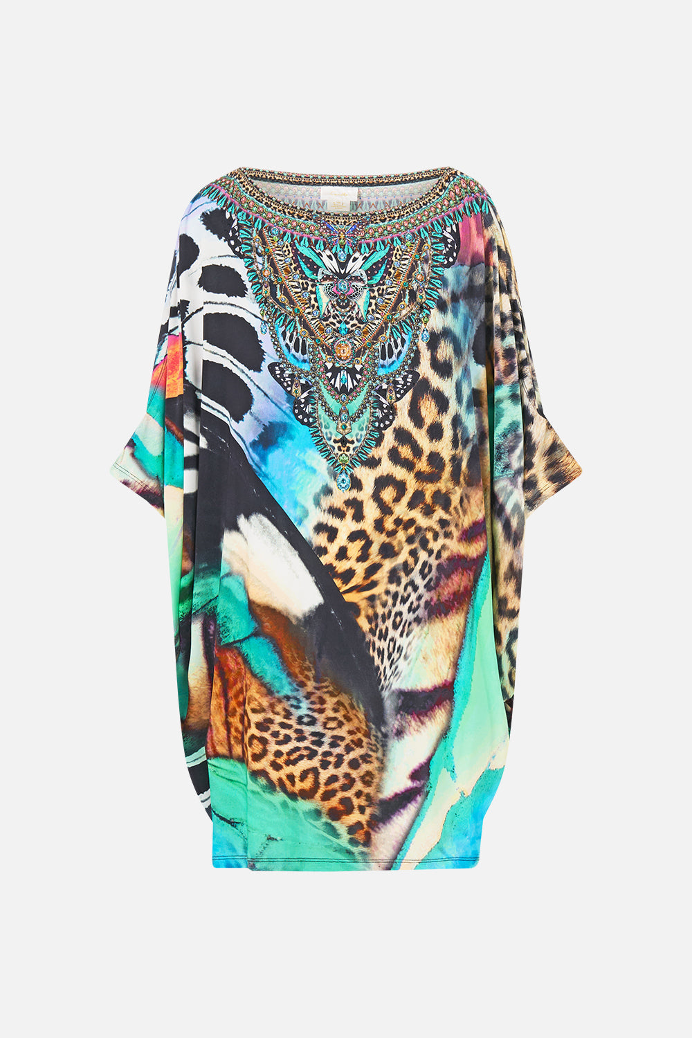 The CAMILLA BAT SLEEVE KAFTAN WITH COLD SHOULDER BUTTERFLY BOHEMIA