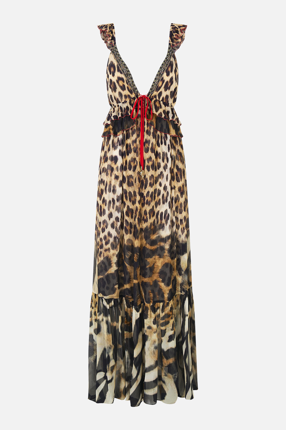 FRILL BRALETTE LONG DRESS LEOTIGRA LAND