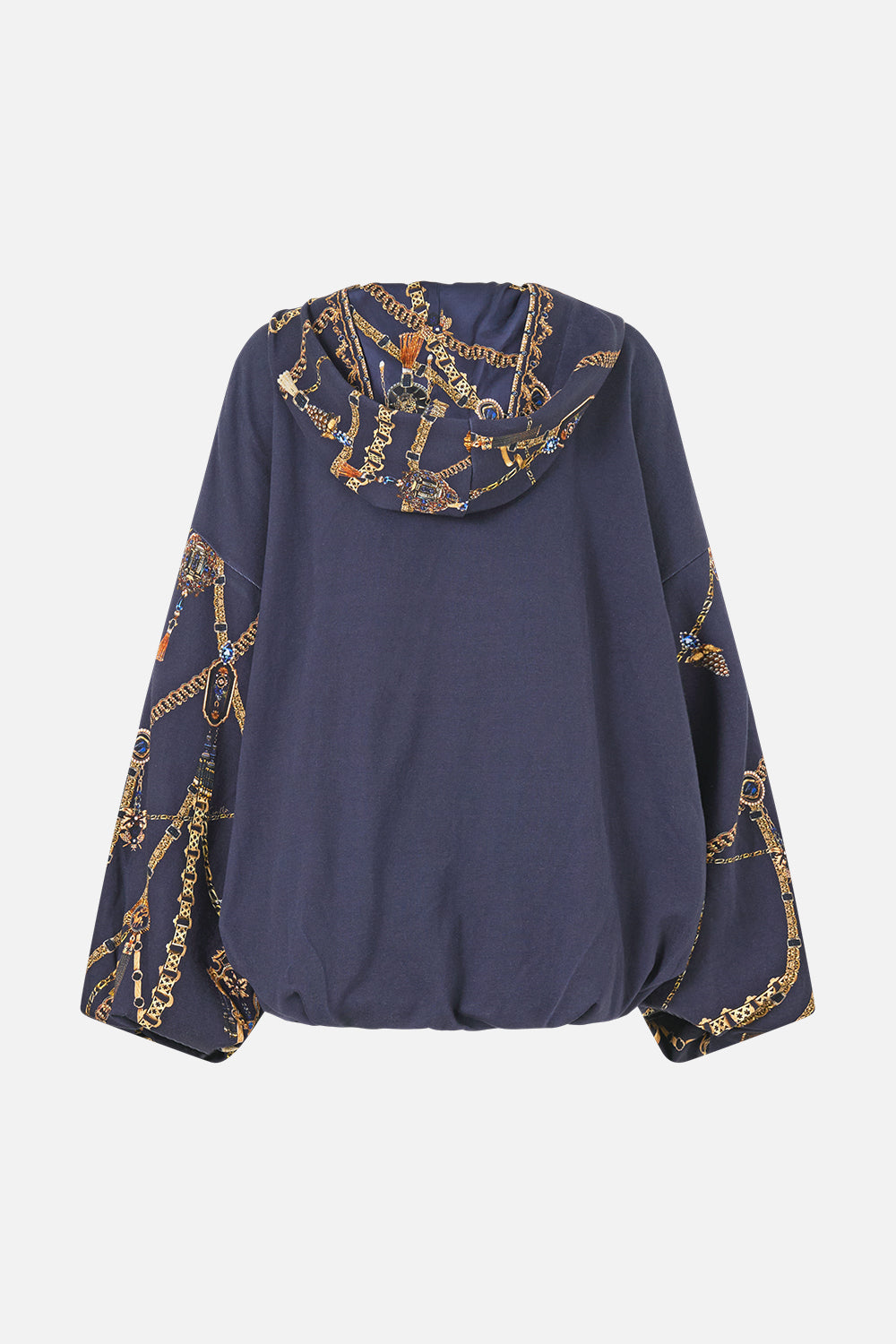 SWEAT À CAPUCHE AMPLE ET DÉCONTRACTÉ ORNÉ DE MOTIFS BAROQUES