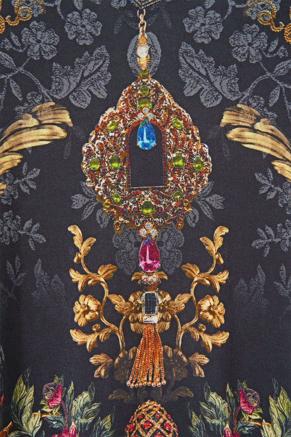 The CAMILLA SIDE SPLIT JERSEY TEE NIGHT GARDEN