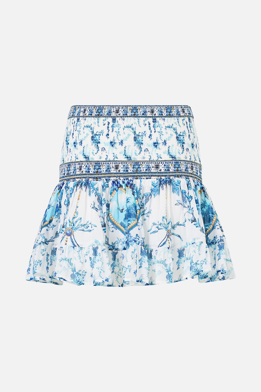 The CAMILLA SHORT SHIRRED SKIRT THE PORCELAIN PARLOUR