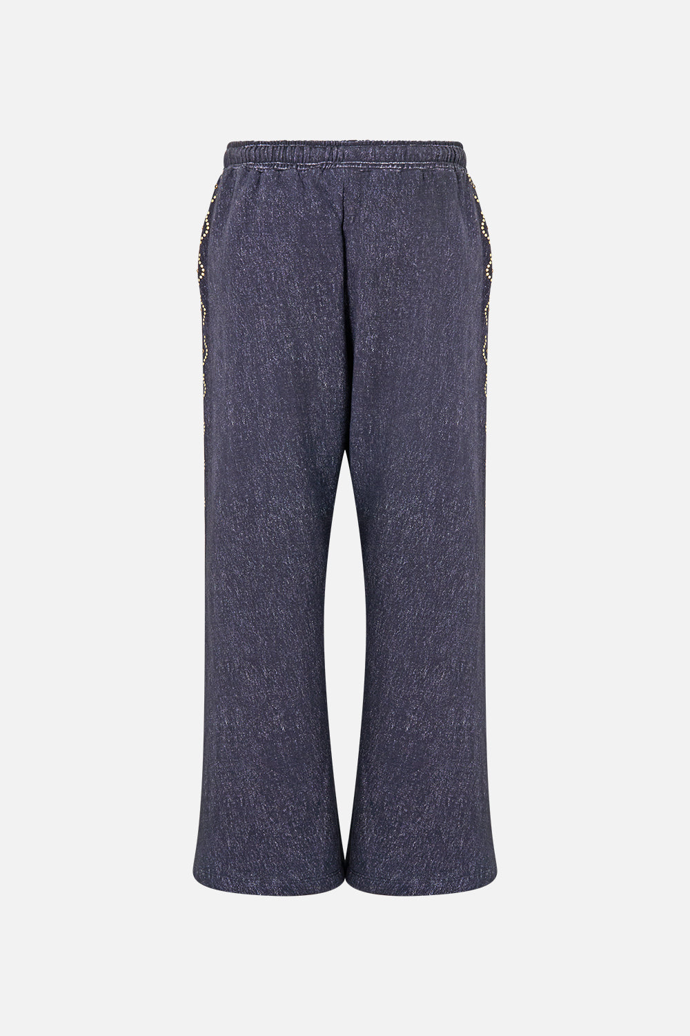 The CAMILLA Straight Leg Track Pant in our Cloaked in Baroque print, back view.