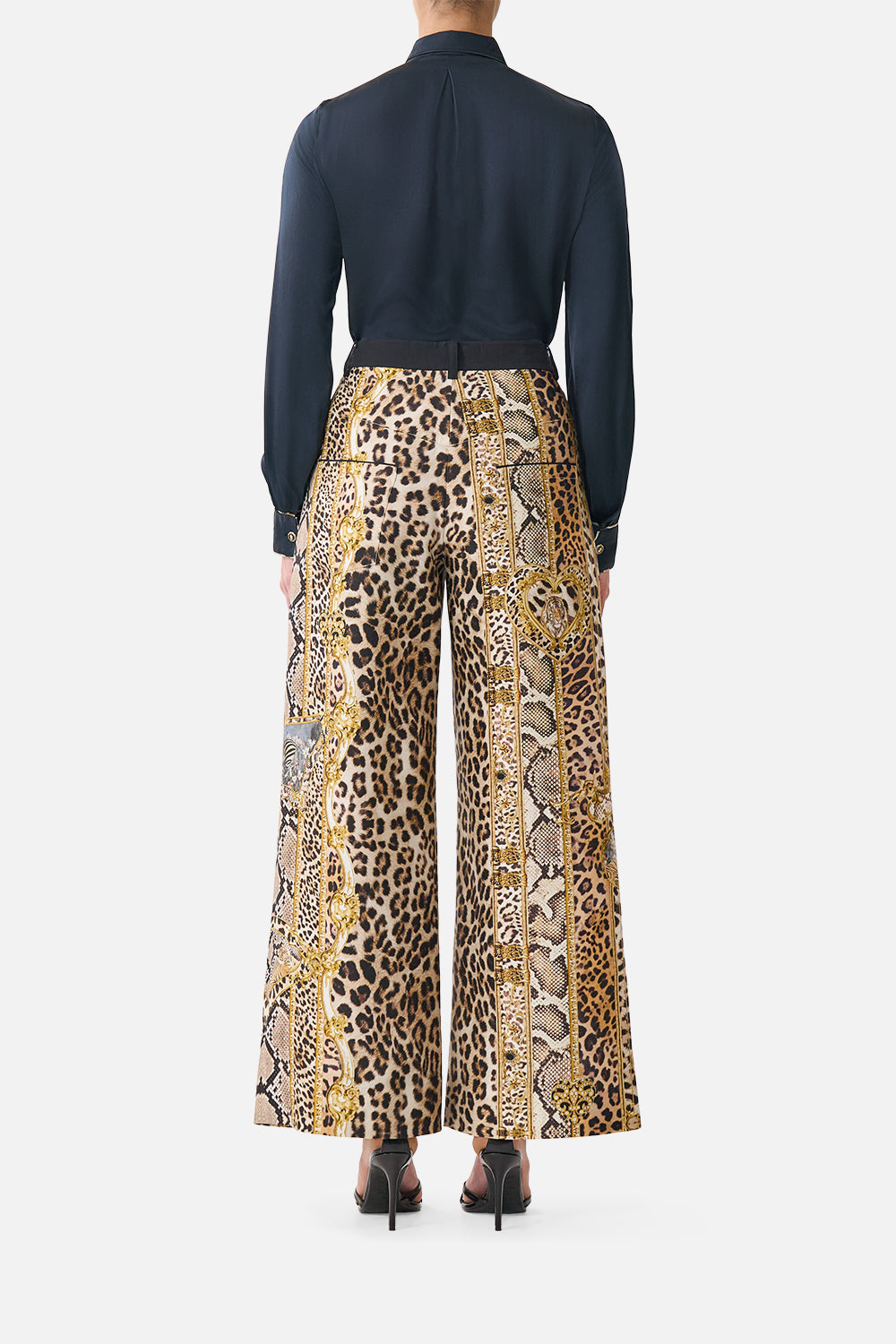 The CAMILLA Relaxed Trouser with Back Yoke Leopard Libertine in our Leopard Libertine print.