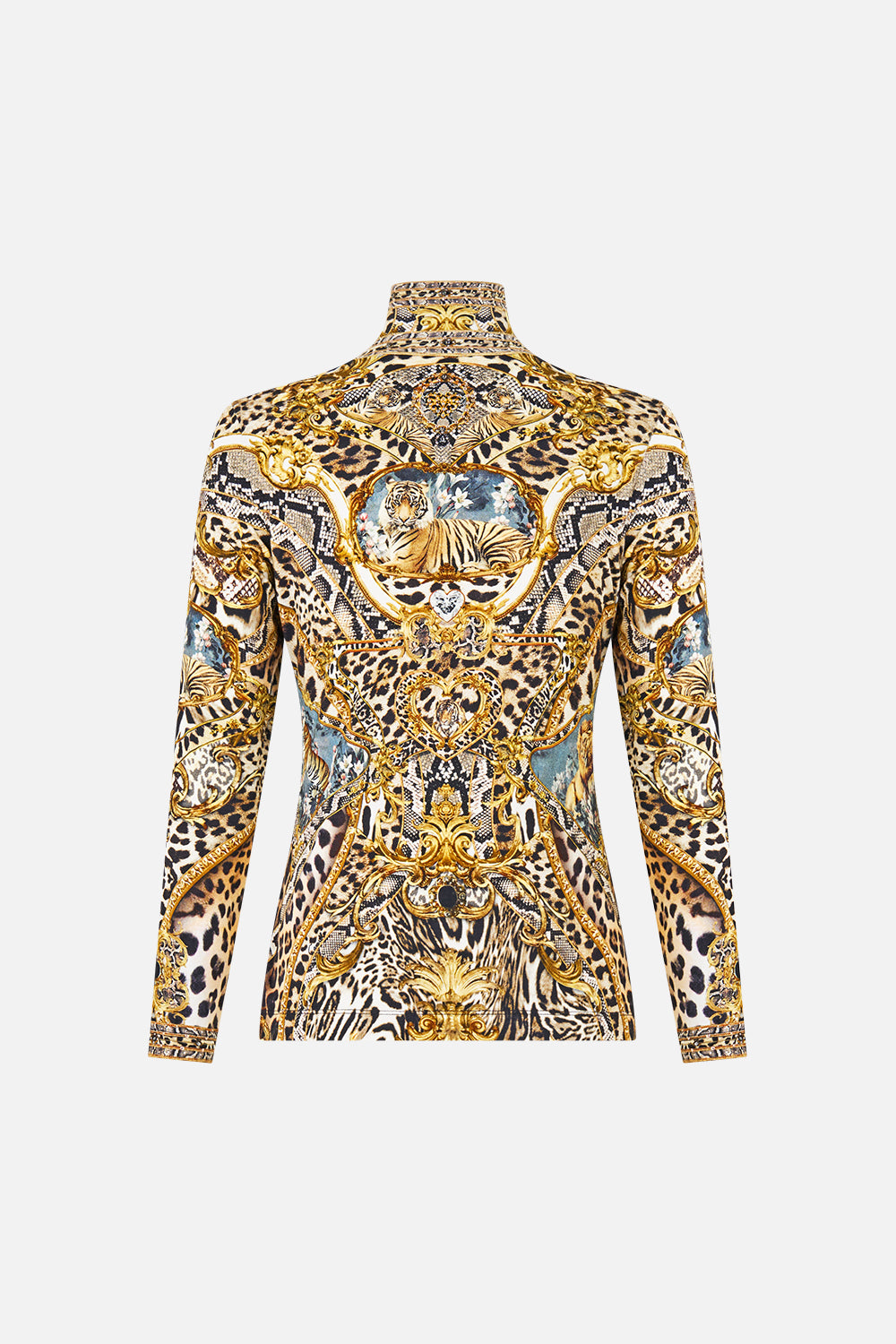 The CAMILLA JERSEY TURTLENECK LEOPARD LIBERTINE